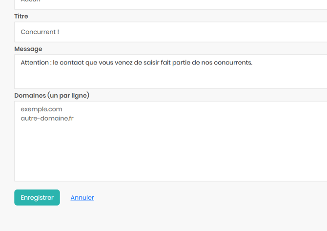 Titre Message Sauvegarde